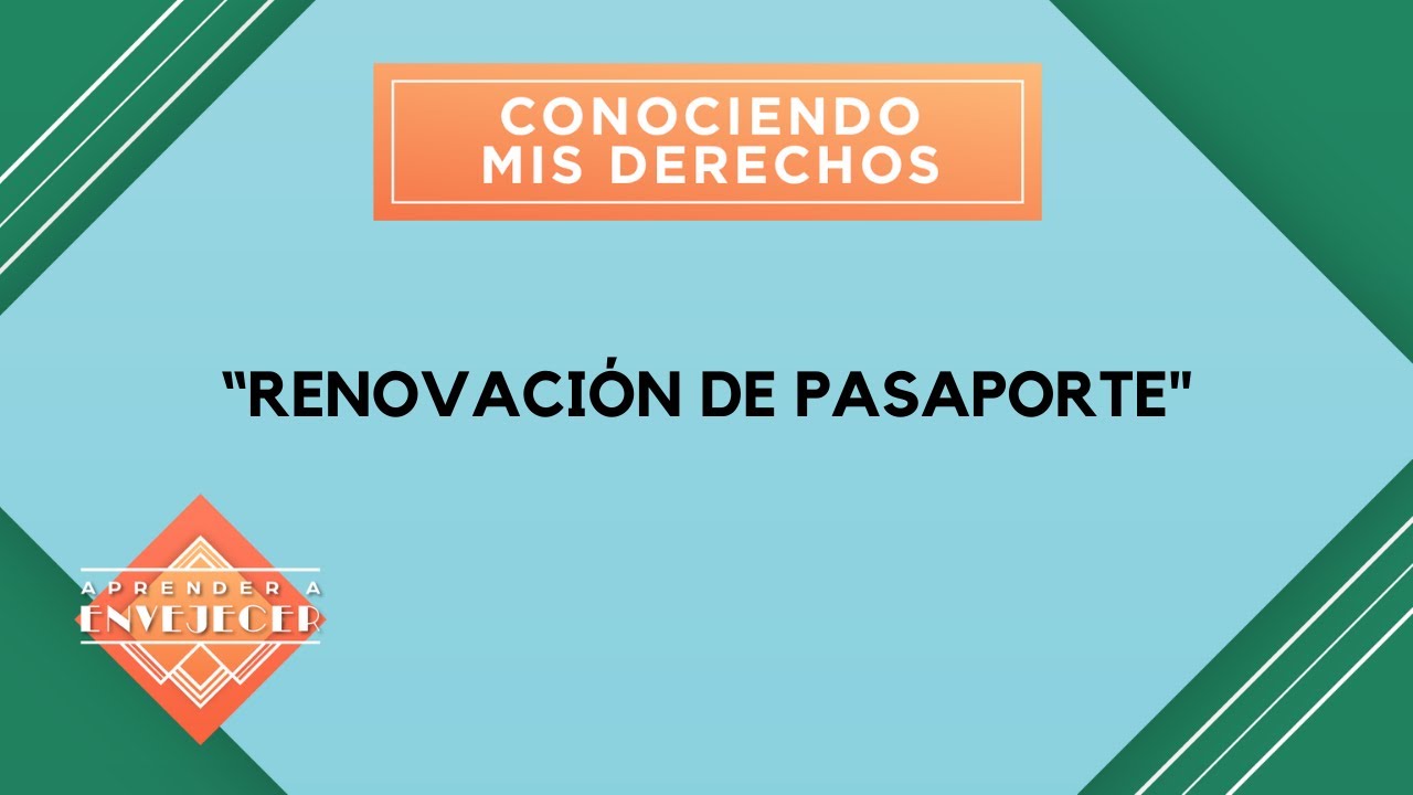 TUS TRÁMITES - Renovación de pasaporte, 1/06/2021