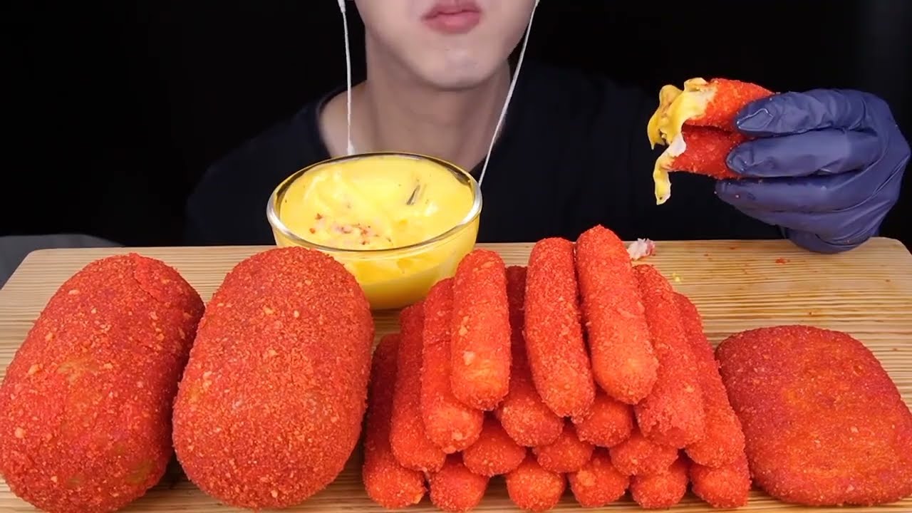 Jimmy Asmr🥓🧀 Cheetos Mozzarella n Big Sausage Cheese | add speed.