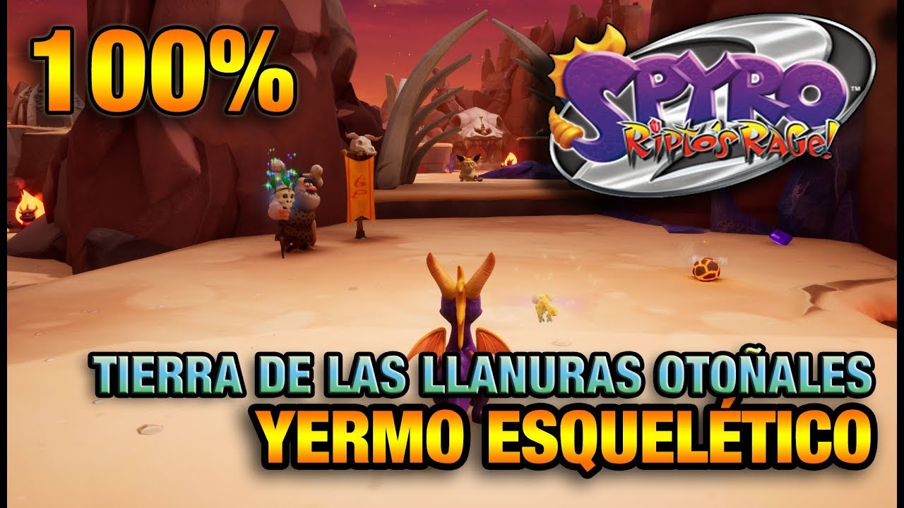SPYRO 2 | 100% y TROFEOS de YERMO ESQUELÉTICO | LLANURAS OTOÑALES | GEMAS, ORBES, TALISMAN
