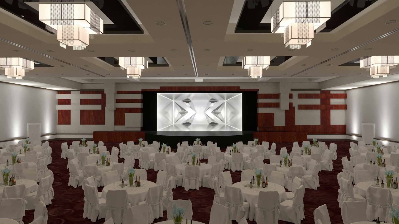 Single screen stage with 3D design for conferences