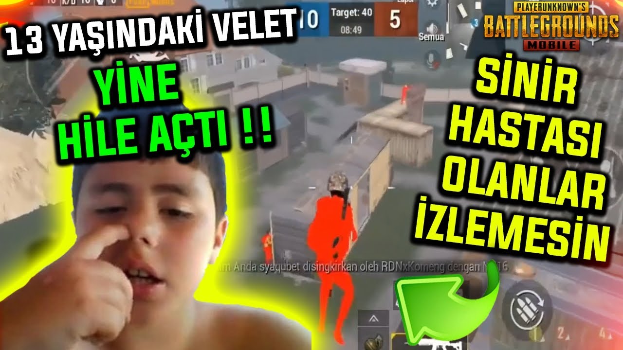 13 YAŞINDAKİ HİLECİ VELETLE VS ATTIM ! YİNE HİLE AÇTI ! PUBG Mobile Hileleri