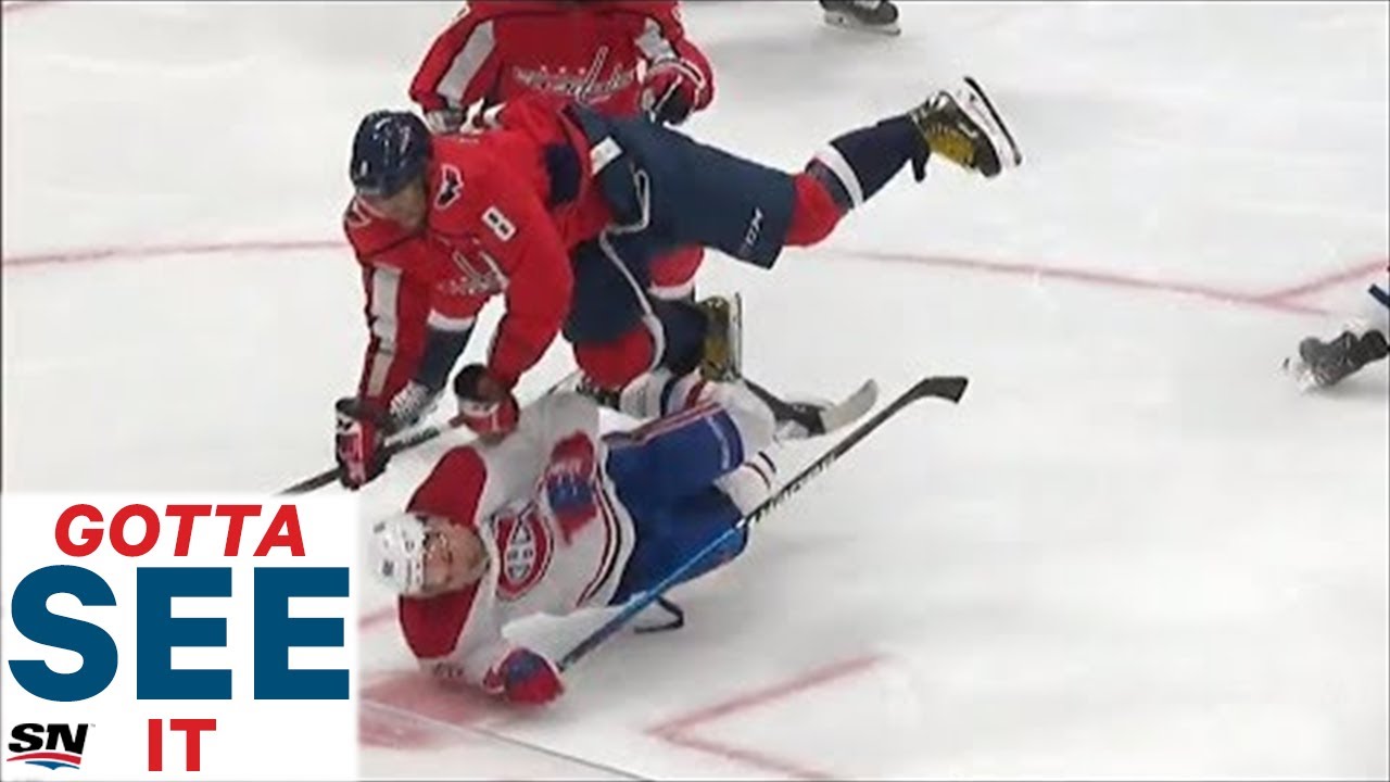 GOTTA SEE IT: Alex Ovechkin Completely Flattens Jonathan Drouin With Huge Hit