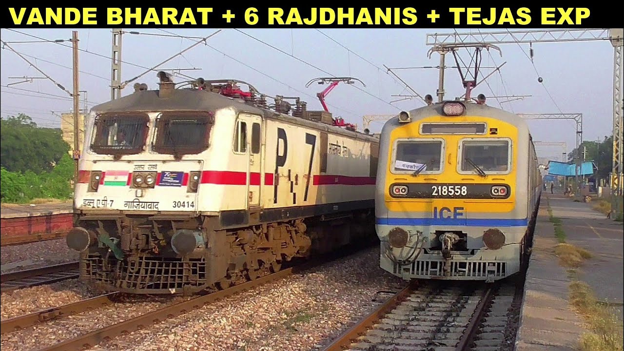 Vande Bharat+ 6 RAJDHANI Exp+ Tejas+ Shatabdi+ GaribRath | 130 Kmph Actions Trains Delhi-Kanpur Line