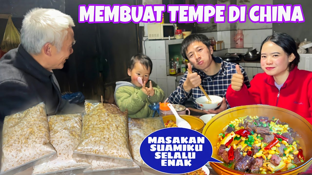 NEKAT MEMBUAT TEMPE PADA SAAT MUSIM DINGIN DI CHINA,SEMOGA TEMPENYA JADI