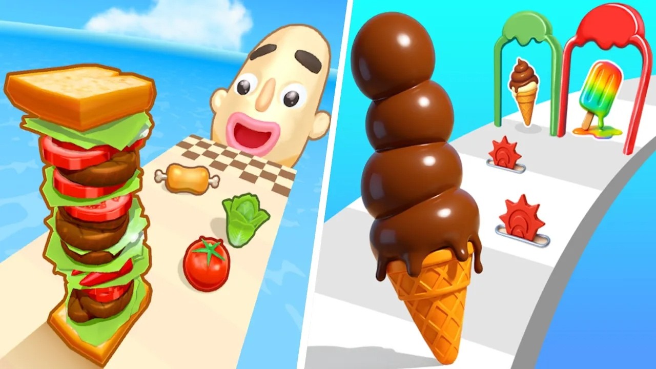 Sandwich Runner 🆚 Stacky Ice Cream Runner🌻🧿🌺🌈Max Levels Walkthrough Android IOS Update Gameplay70611