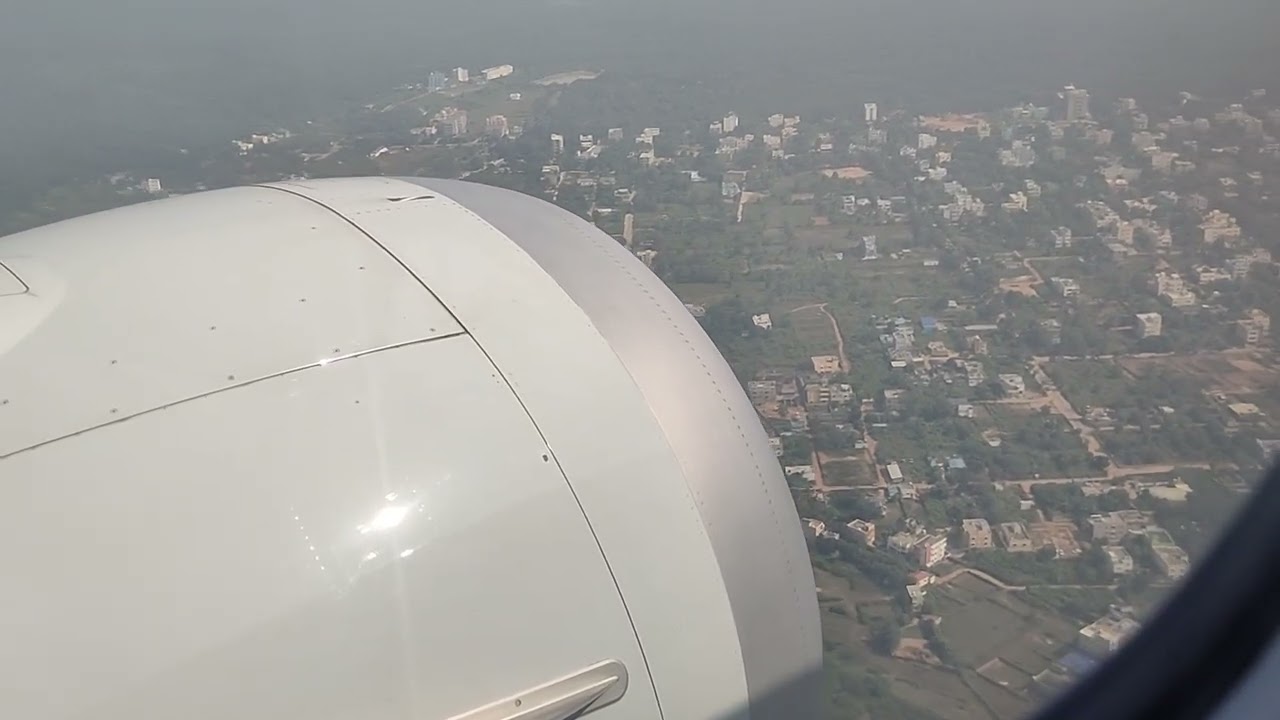 Aeroplane Boing 737 . Flight landing at Bhubaneswar Airport 