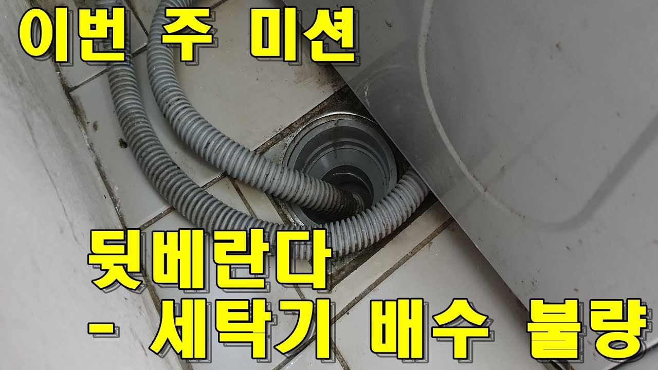 세탁기 배수 불량 뒷베란다 세탁기 배수 넘침. 이번 주말 미션 세탁기 배수구 청소 Washing machine drain repair