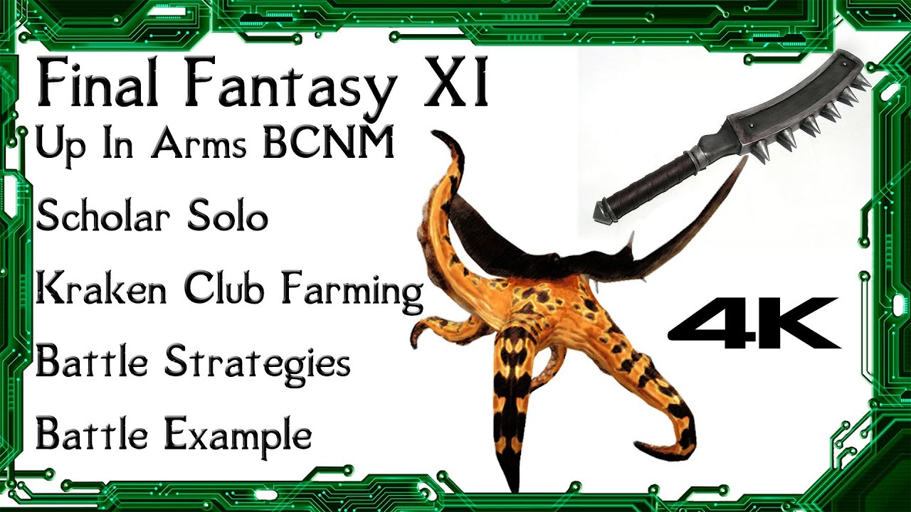 FFXI - Up In Arms Scholar Solo in 4k - Kraken Club Farming
