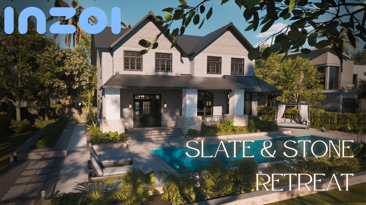 Slate & Stone Retreat | InZOI House Build | Speed Build