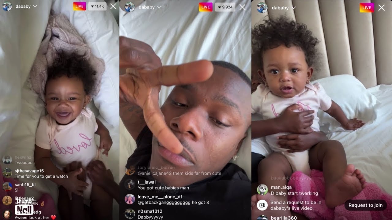 Da Baby on live with his daughter by Danileigh 🥺