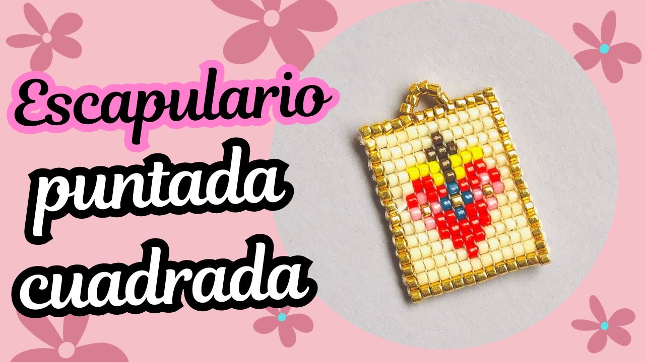 Escapulario/ Dije /Sagrado Corazón de Jesús / delicas miyuki/ Puntada cuadrada
