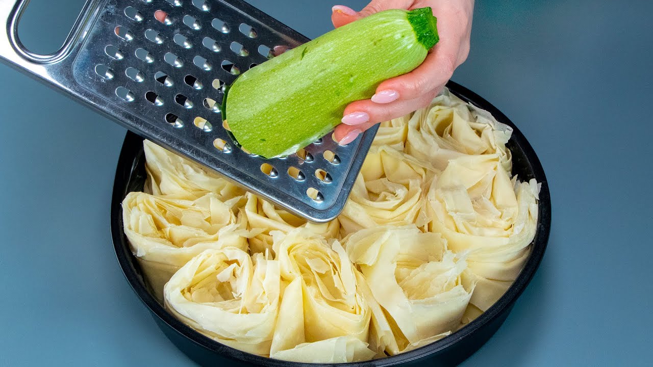 Koláč budoucnosti! Filo těsto a 1 cuketa. Recept hotový za 25 minut!