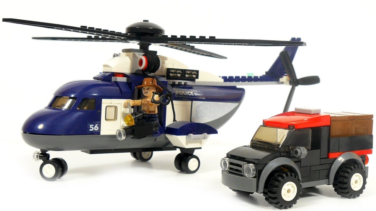 Build Lego Police Car and helicopter - Sluban В38-В0656 police helicopter
