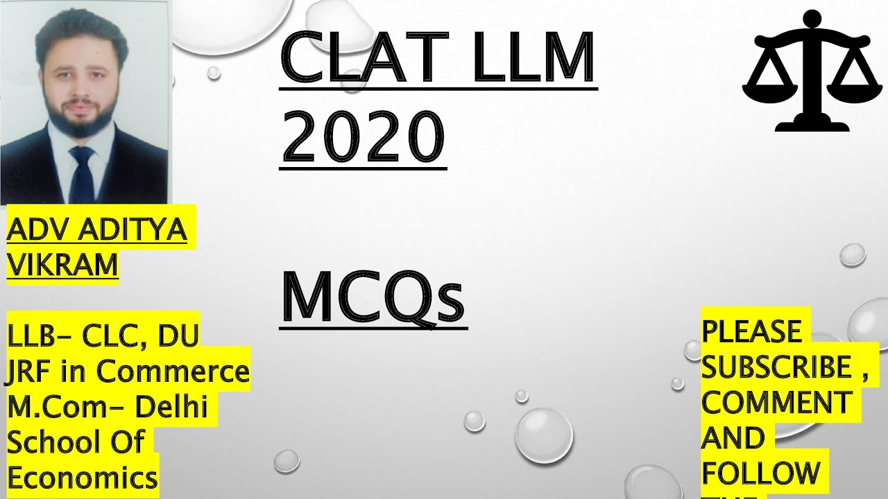 CLAT LLM 2020 MCQs