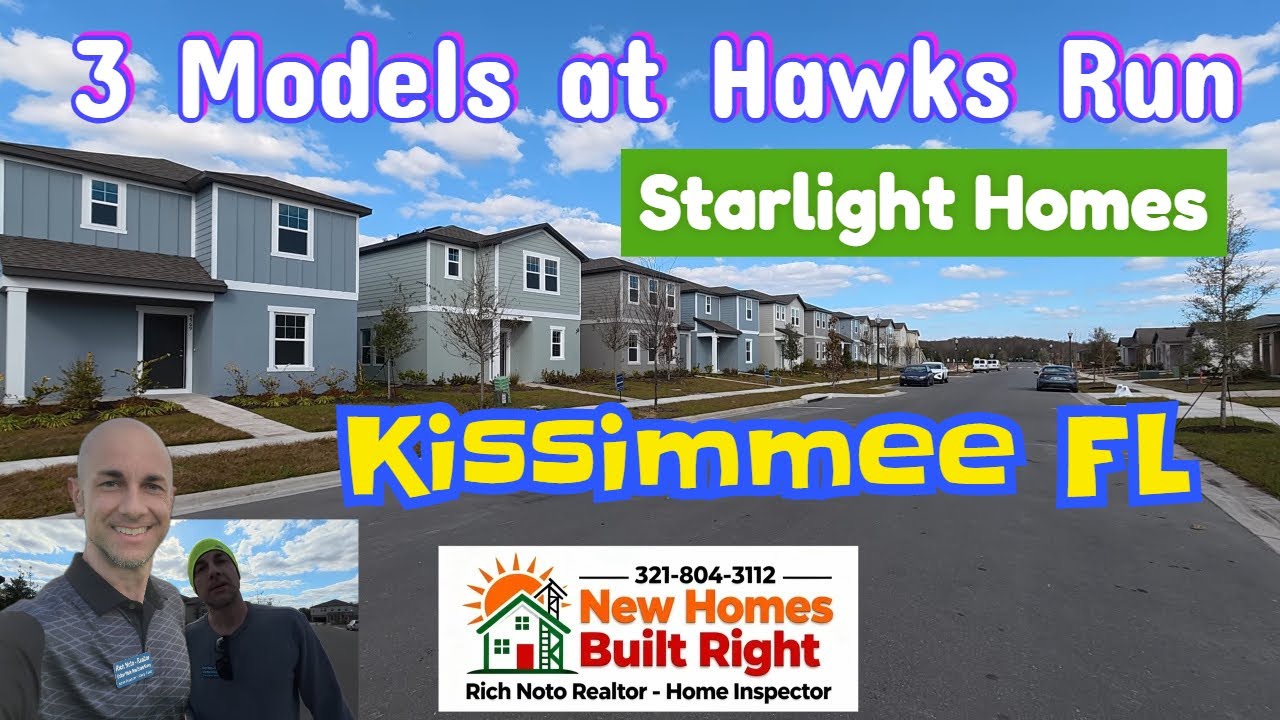 Жилой комплекс Hawks Run в Киссимми, Флорида, от компании Starlight Homes. Модели домов Lyon, Kee...