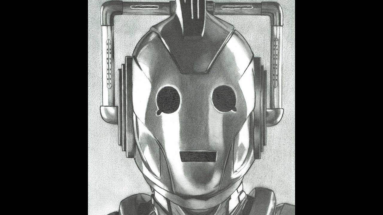 Cyberman Doctor Who A Dredfunn Mechanical Pencil Portrait