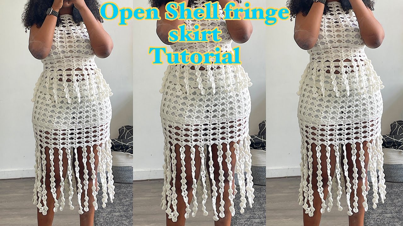 Crochet Shell Fringe skirt tutorial || Mermaid skirt || Mihankushea