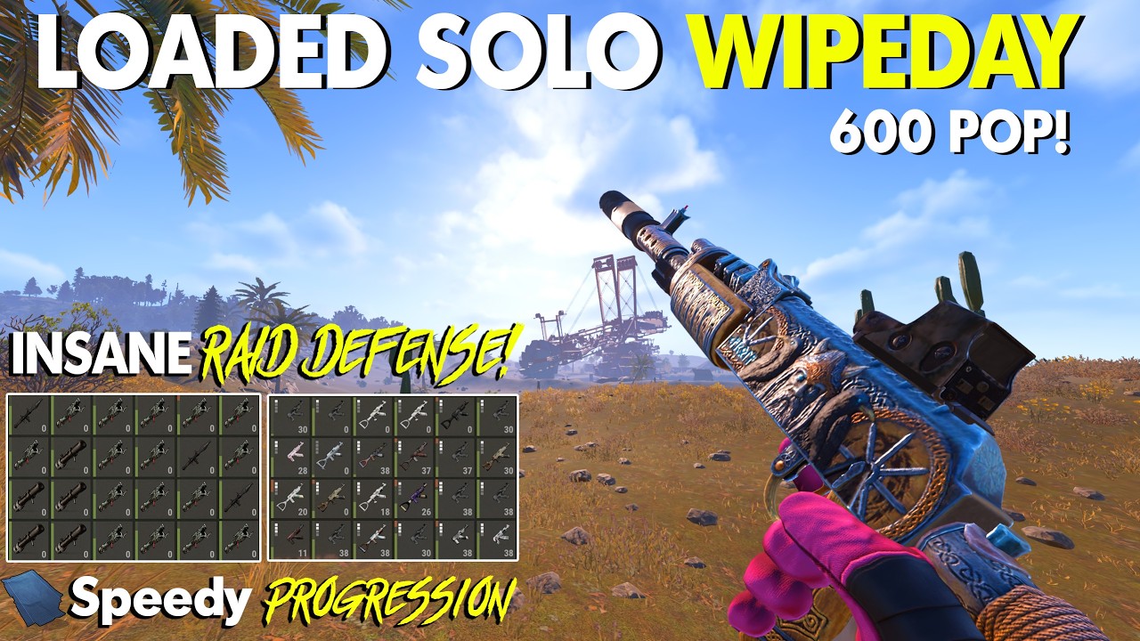 Most LOADED SOLO WIPE DAY + 2 RAID DEFENSES | Official Vanilla Rust - 16,500hrs