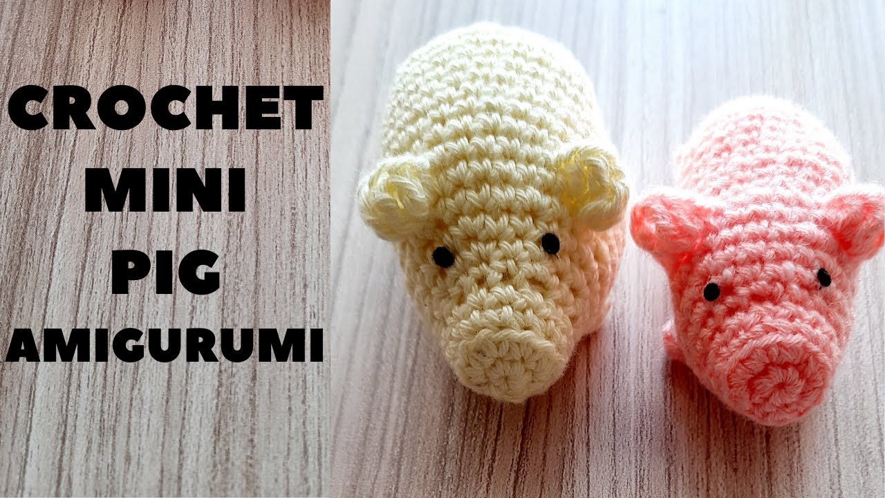 How to crochet pig amigurumi | crochet mini animals free patterns #crochetMiniPig