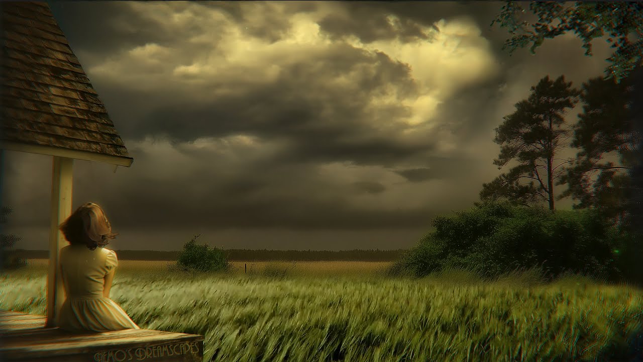 1940s Sitting on a porch while a Thunderstorm is approaching | Calm before the Storm | Oldies music