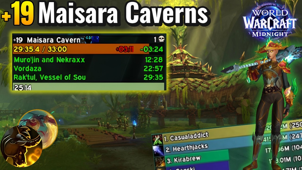 +19 Maisara Caverns Midnight Mythic+! | Brewmaster Monk PoV!