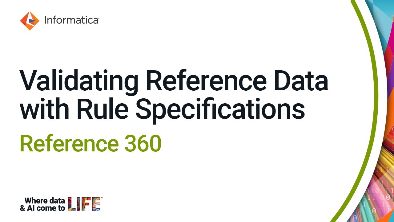 Validating Reference Data with Rule Specifications in Reference 360
