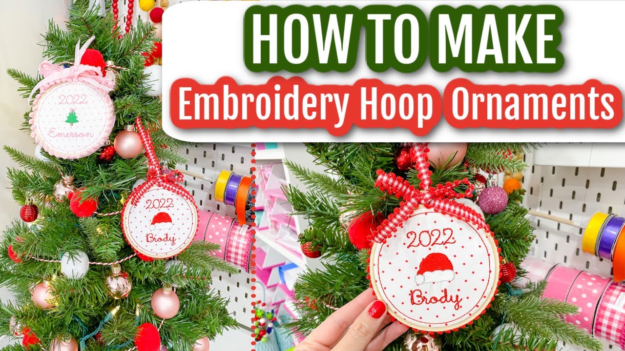 DIY Christmas Ornaments using wooden Embroidery Hoops: How to make keepsake Embroidered Ornaments