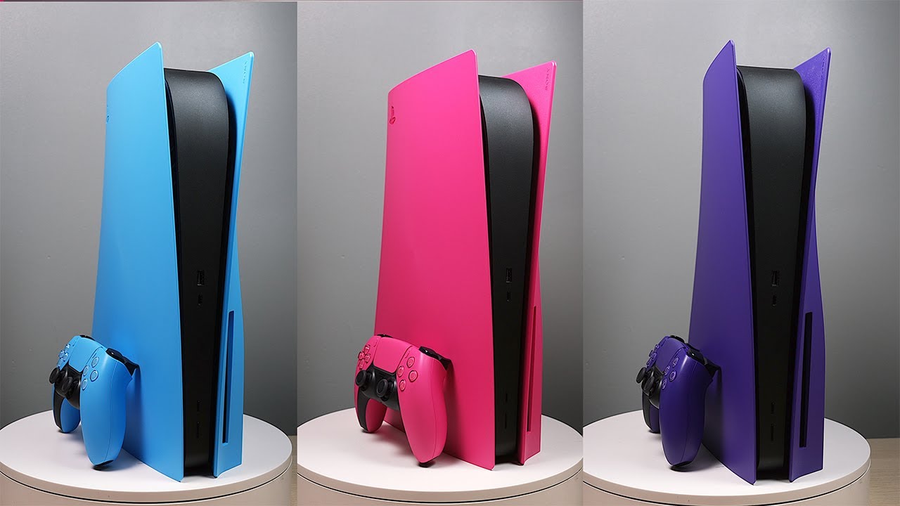 PS5 in All Colors: Purple, Blue, Pink, Red & Black - Official Plates