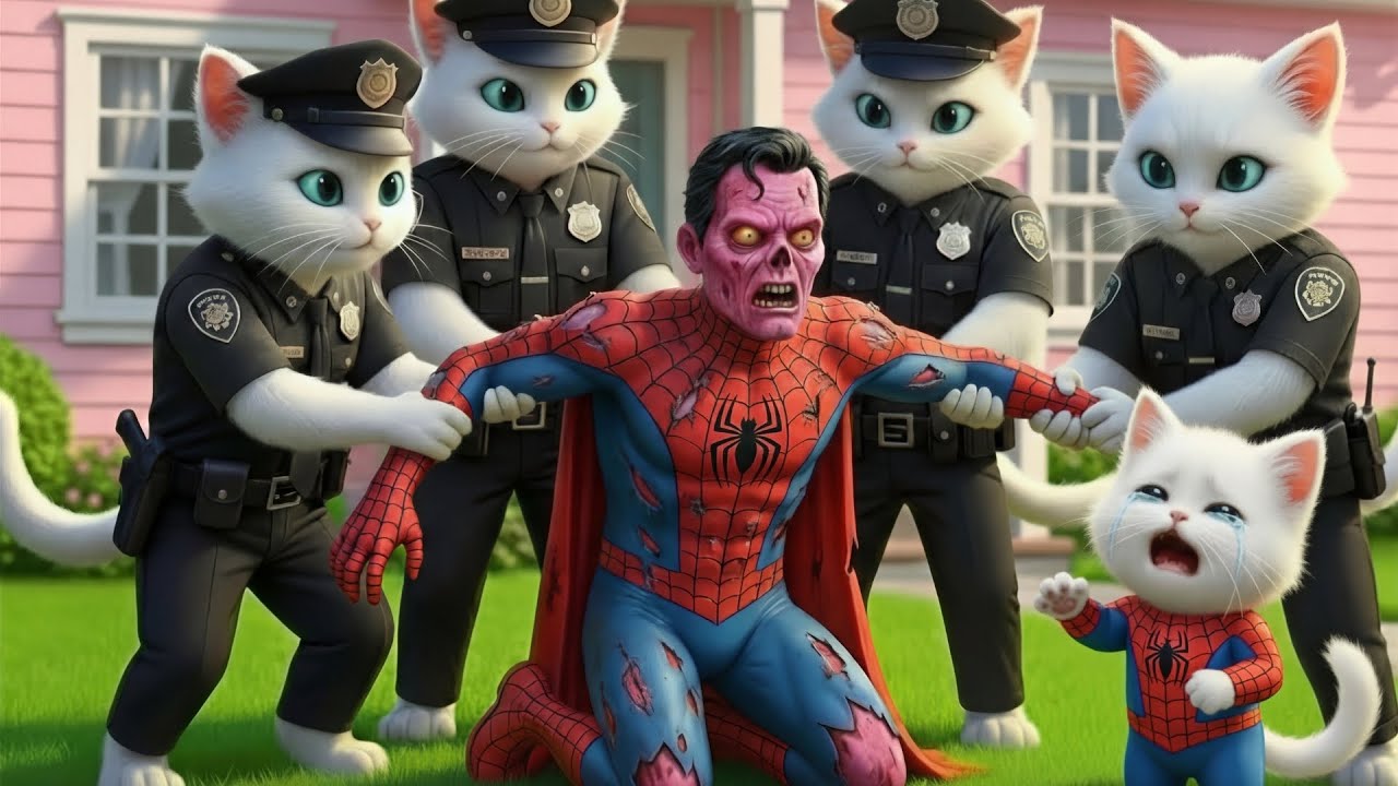 😱🐾 The Night Zombie Spider Man Broke In… How Did the Little Kitten Survive? | Cat Story