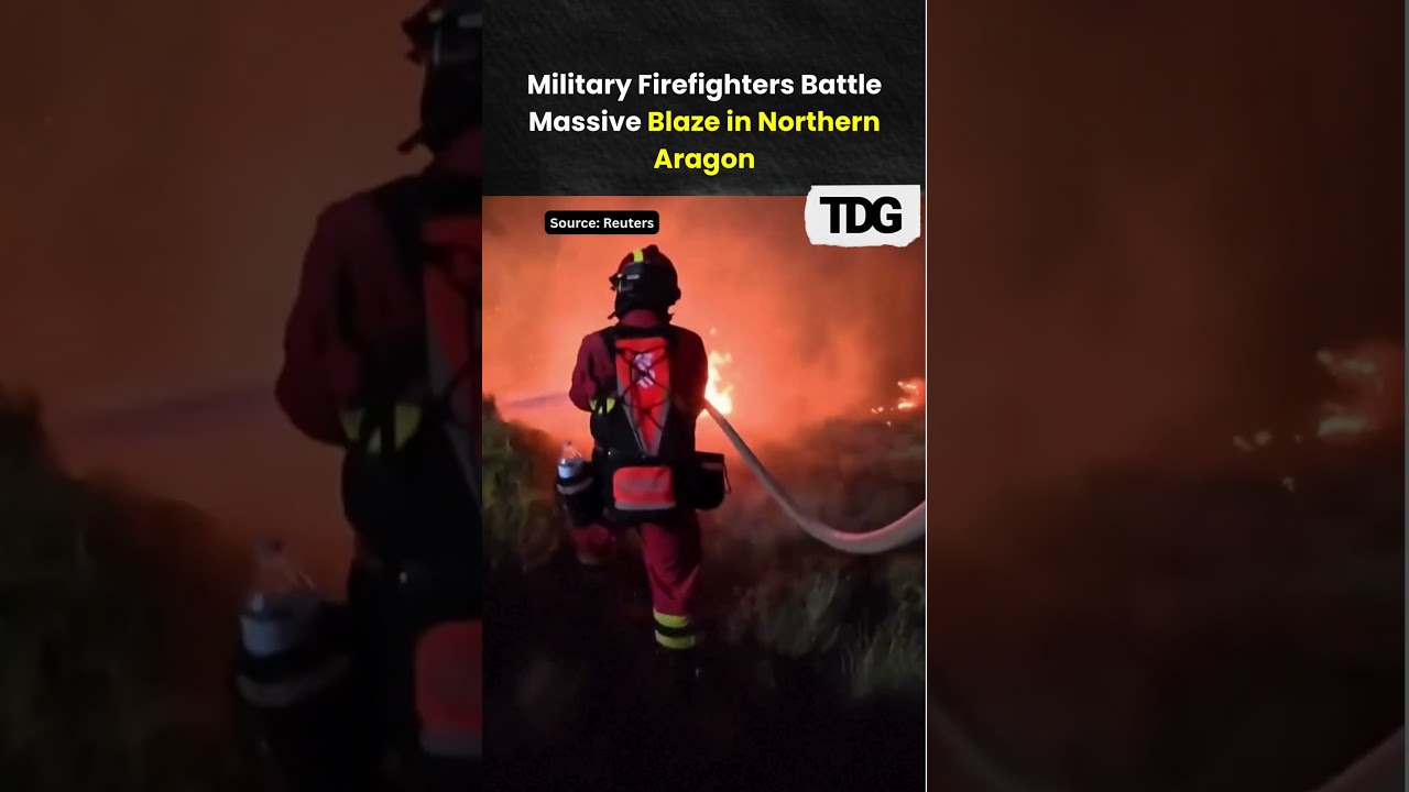 Spain Wildfire: Military Firefighters Battle Massive Blaze in Northern Aragon
