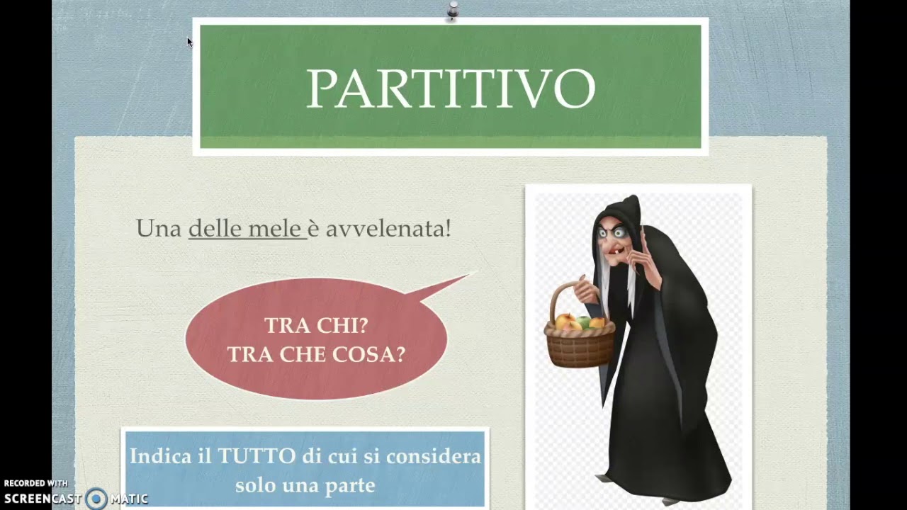 SPECIFICAZIONE PARTITIVO DENOMINAZIONE