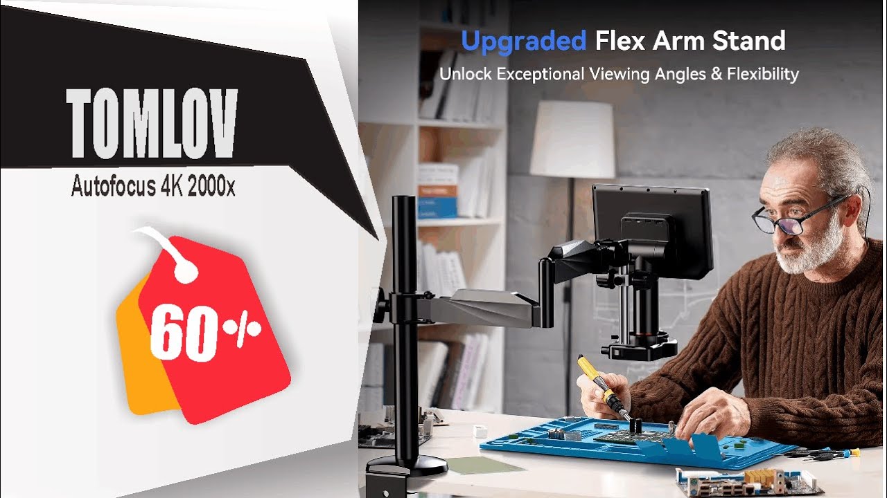 TOMLOV Autofocus 4K Digital Microscope 2000X 8