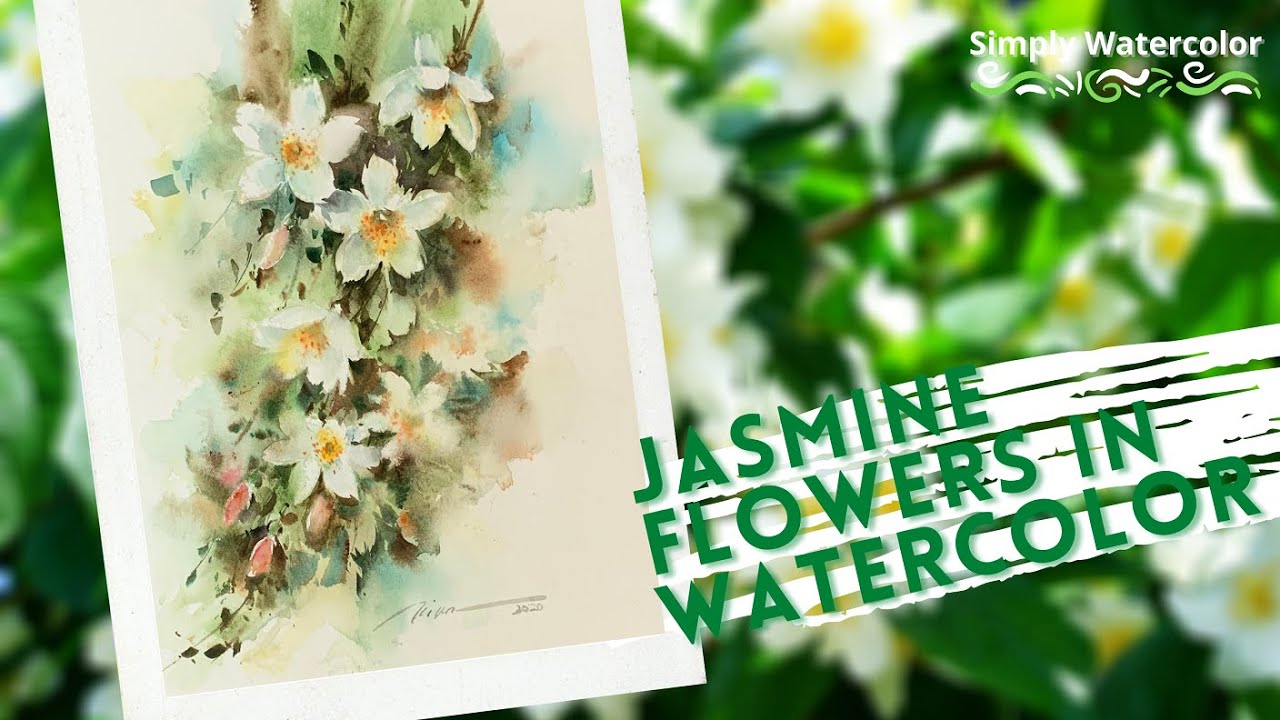 How to Do Jasmine Flowers in Watercolor [ Step by Step Tutorial ]