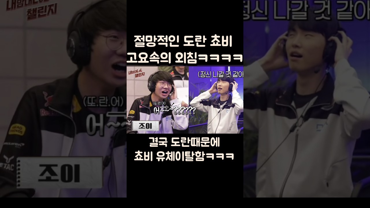 절망적인 도란 쵸비 고요속 외침ㅌㅋㅋㅋㅋ