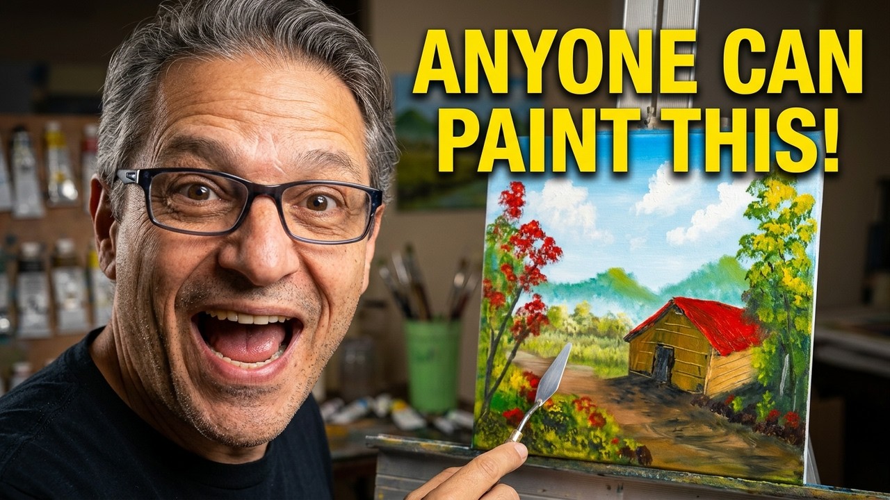 DIBUJA Y COLOREA FACIL CON ACRILICO  - Aprende a pintar una cabaña  - Learn Colors / FunKeep
