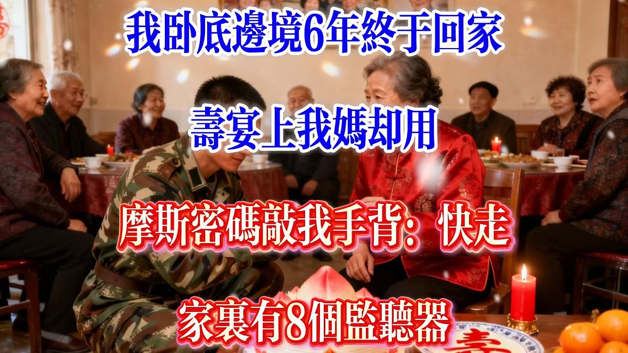 我卧底边境6年终于回家，寿宴上我妈却用摩斯密码敲我手背：快走，家里有8个监听器#人生感悟#情感#感情#情感故事#故事#正能量