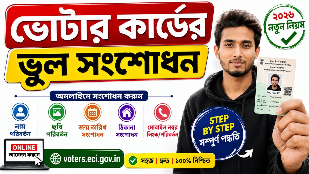 Voter ID Card Correction Online 2026 | Voter Card Me Name Kaise Change Kare | Photo Change Voter