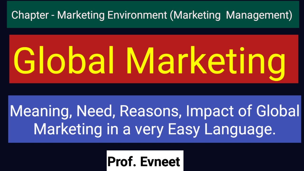 Global Marketing in Marketing Management | International Marketing | Impact of Global Marketing