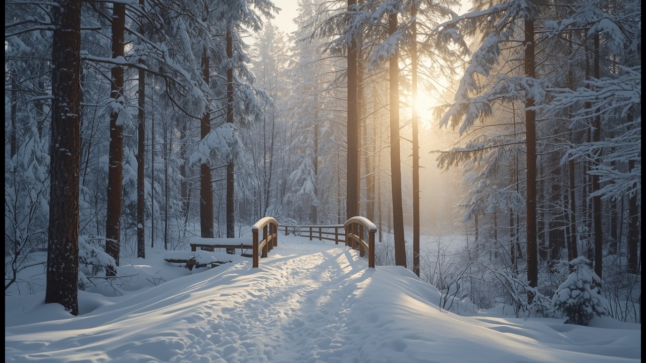 Cozy Snowy Forest Ambience | Gentle Winter Breeze & Soft Falling Snow ❄️