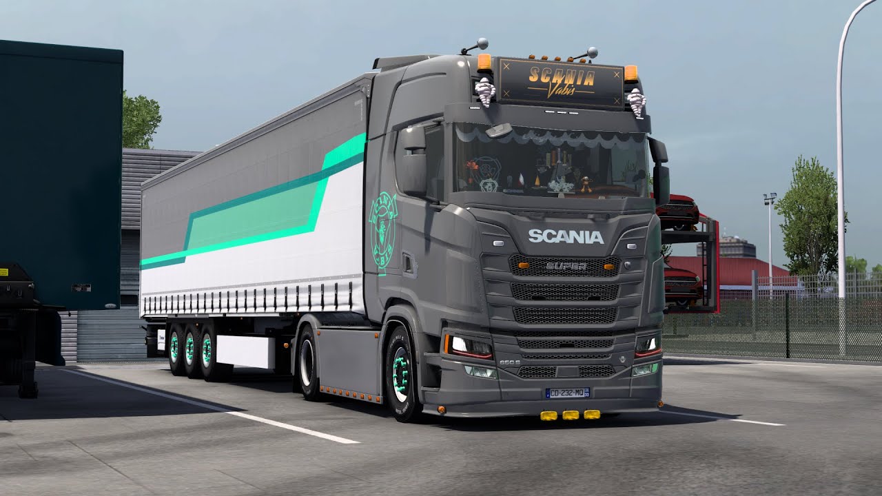 ETS2 - Scania 650S Highline V8 Open Pipe Sound @ Bordeaux
