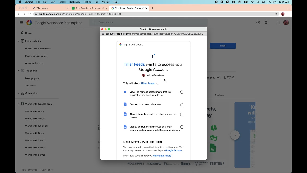 Create an automated financial Google Sheet with Tiller