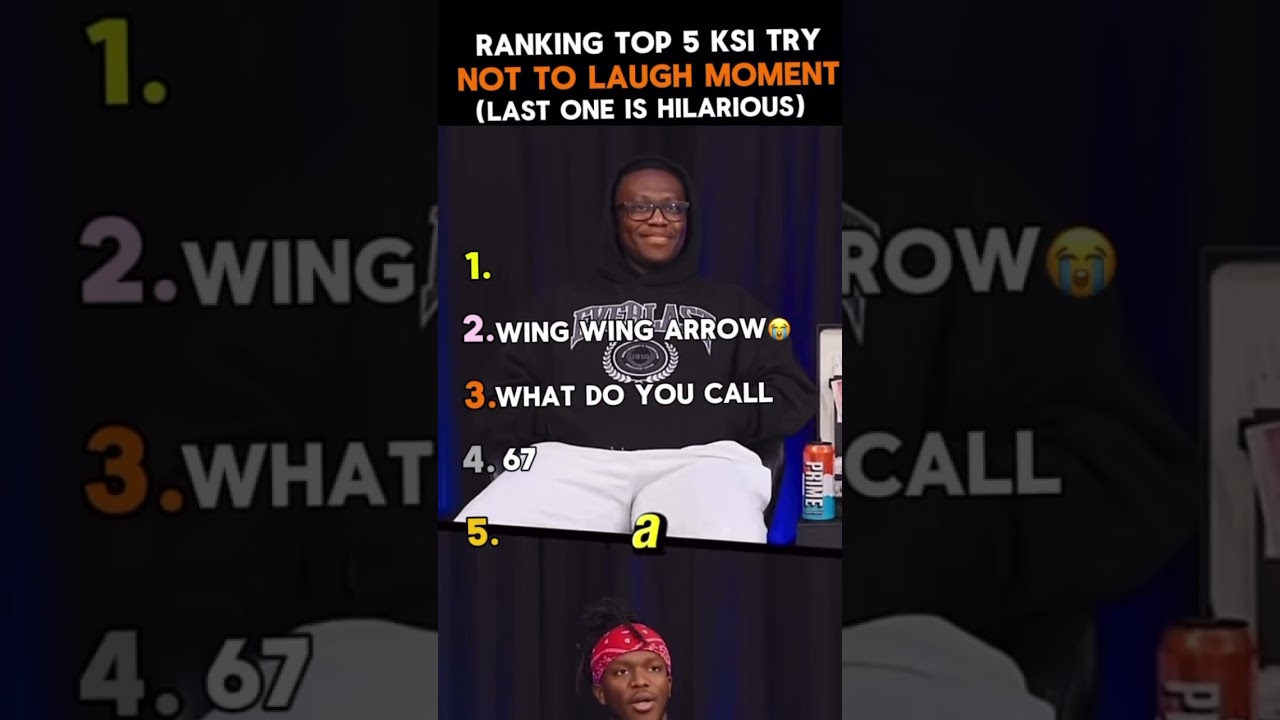 Ranking top 5 ksi try not to laugh moments#funny #shorts