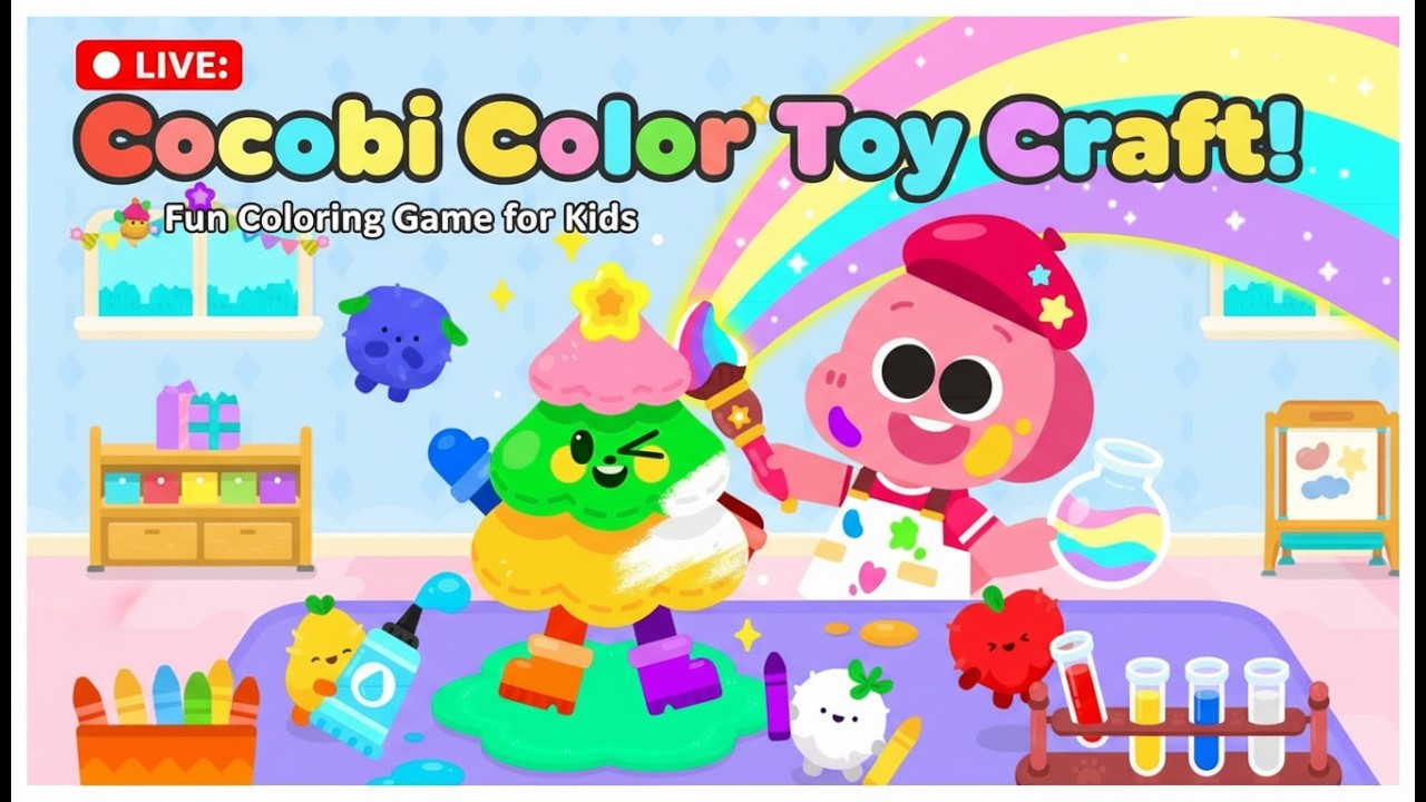 🔴 LIVE: Cocobi Color Toy Craft! 🎨 Fun Coloring Game for Kids