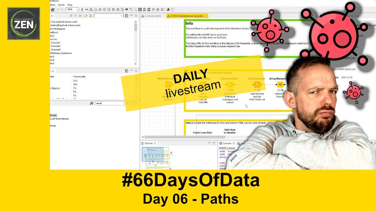 KNIME paths - day 6 - 66 days of data with KNIME
