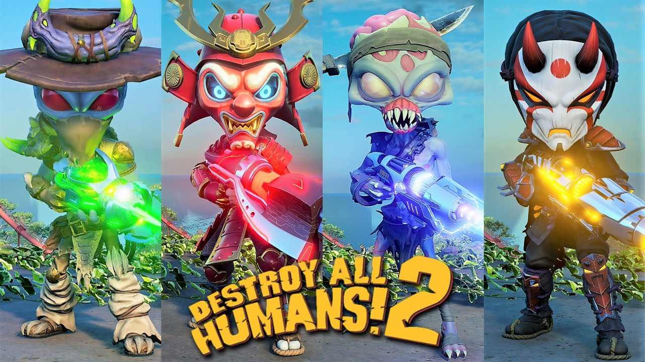 Destroy All Humans 2 Reprobed - All Skins Showcase (4K 60FPS)