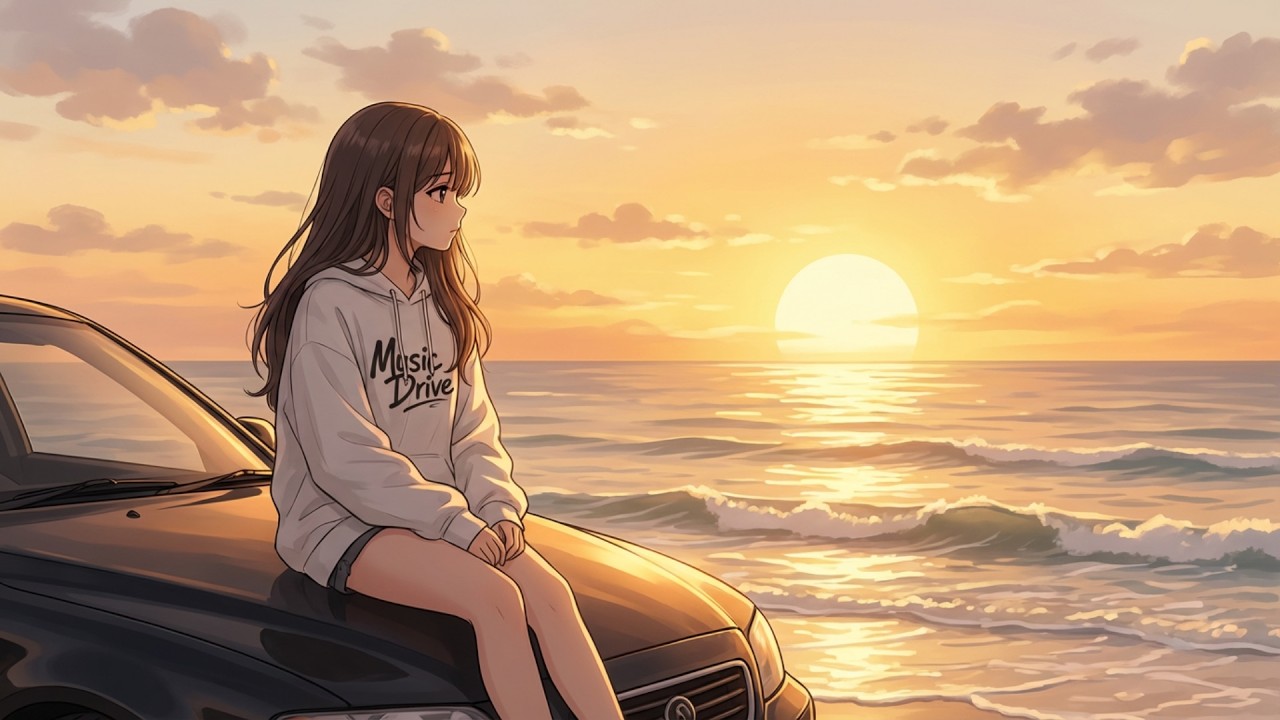 Incheon Sunset Ocean 🌅 | Relaxing Dreamy Lofi Pop | Jenny's Music Drive