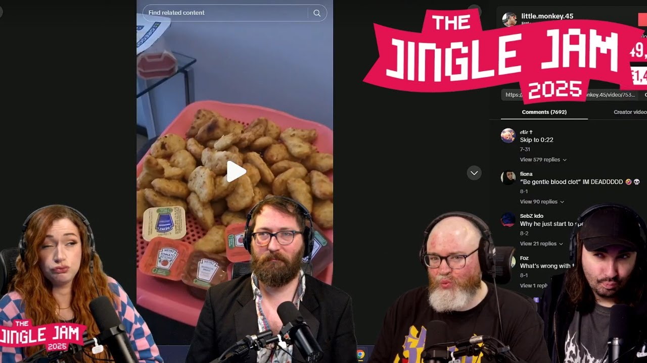 Simon, Tom, Harry and Lydia watch Harry's important videos | Yogscast Jingle Jam 2025