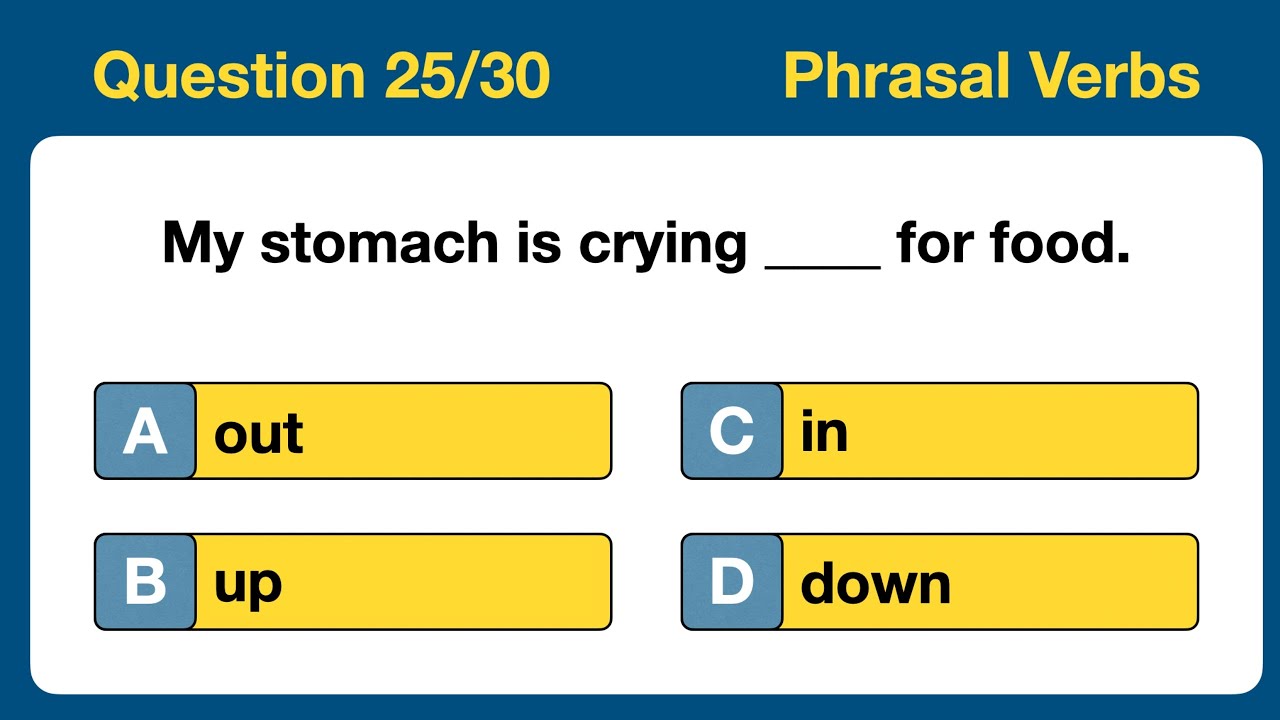 +30 Question Quiz on Phrasal Verbs. Most Popular Phrasal Verbs in English. #english #englishgrammar