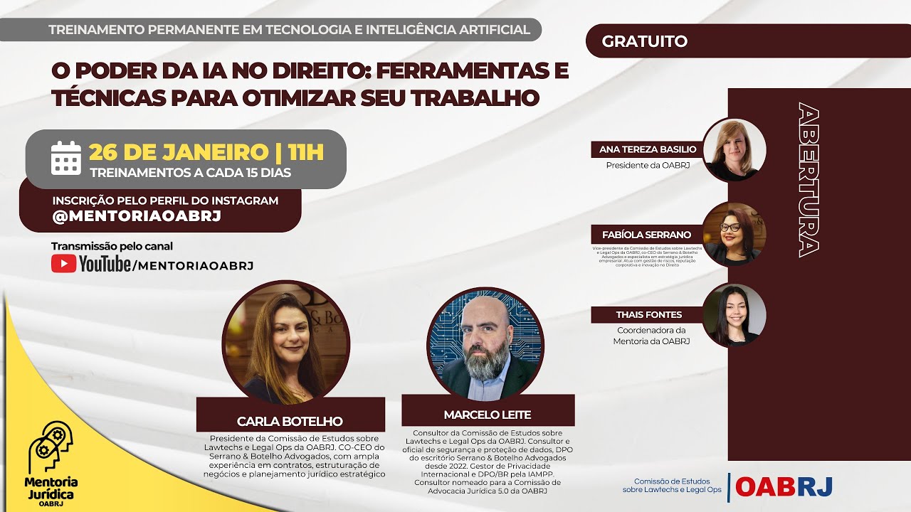 O poder da IA no Direito: Ferramentas e técnicas para otimizar seu trabalho - 26/01 - 11H