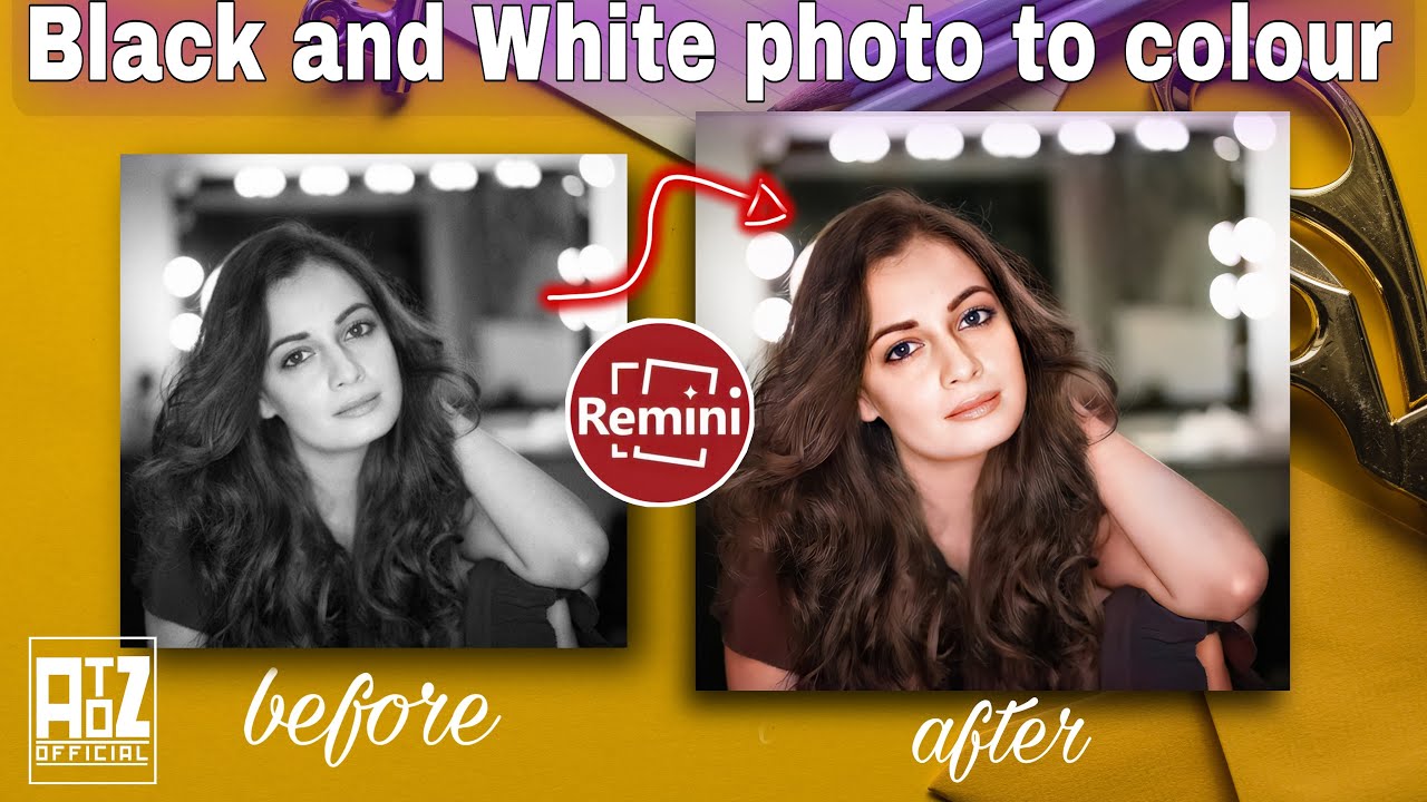 How to convert black and white photo color  with one click Remini app|Awesome tricks!|AtoZ official
